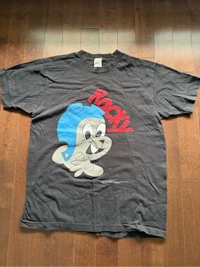 Vintage Rocky and Bullwinkle 1991 Ward Productions Cartoon Graphic TV Promo Tee